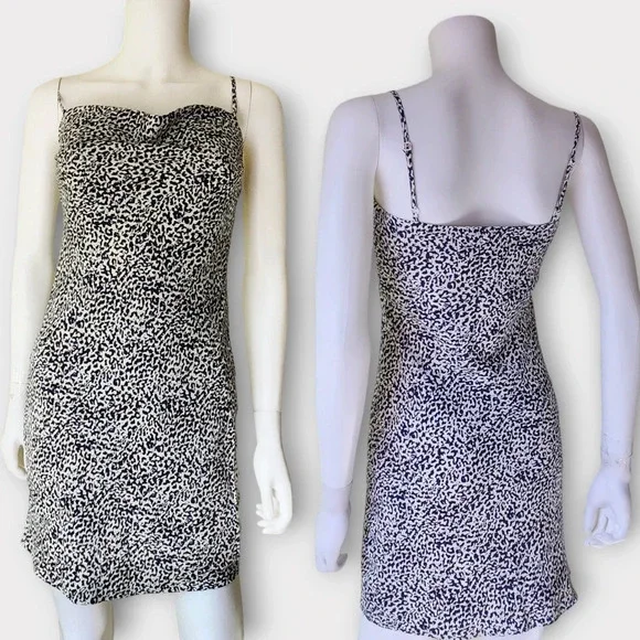 Express Slip Dress Size XS Mini Animal Print 90s Y2K - Picture 3 of 10